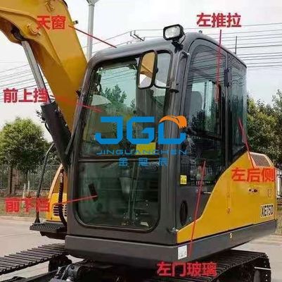 XE75DA 85C 80 Μπροστινός εκσκαφέας γυαλί κάτω γραναζιού Μπροστινός αποσβεστήρας γυαλί Πίσω πλευρά Καμπυλωτό γυαλί