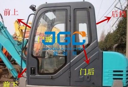 SK60C εκσκαφέων μπροστινός ανώτερος και χαμηλότερος ανεμοφράκτης φεγγιτών γυαλιού πορτών στάσεων στάσεων οπίσθιος