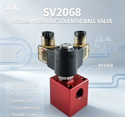 SV2068 Υδραυλική βαλβίδα σφαιριδίου με σφαιρίδιο βαλβίδα ανακούφισης πίεσης βαλβίδα με νήμα φυσίγγιο DC24V κανονικά κλειστή βαλβίδα διατήρησης πίεσης