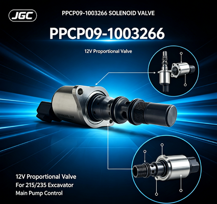 PPCP09-1003266 12V ανθεκτική βαλβίδα με αναλογικό σόλενοειδές από χάλυβα για την κύρια αντλία εκσκαφέα 215/235