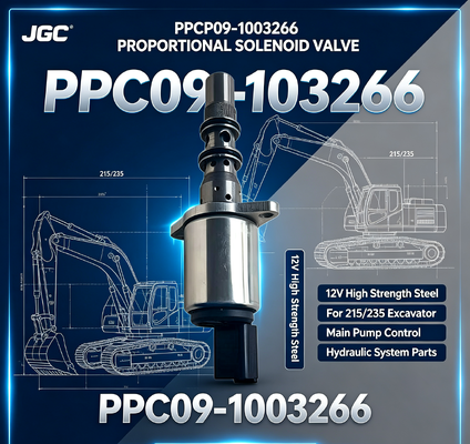 PPCP09-1003266 12V ανθεκτική βαλβίδα με αναλογικό σόλενοειδές από χάλυβα για την κύρια αντλία εκσκαφέα 215/235
