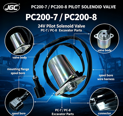 PC-7 PC-8   قطع غيار حفارات لـ PC200-7 PC200-8 صمام لولبي صمام لولبي تجريبي 24 فولت