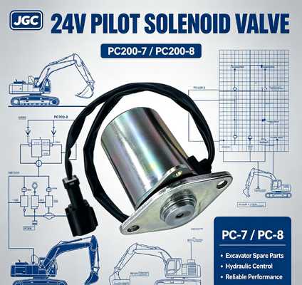 PC-7 PC-8   قطع غيار حفارات لـ PC200-7 PC200-8 صمام لولبي صمام لولبي تجريبي 24 فولت