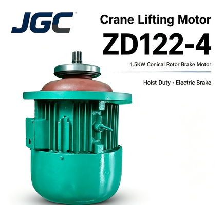 ZD122-4 Μηχανή ανύψωσης γερανού Τύπος 1.5KW Κωνικός περιστροφικός κινητήρας φρένων